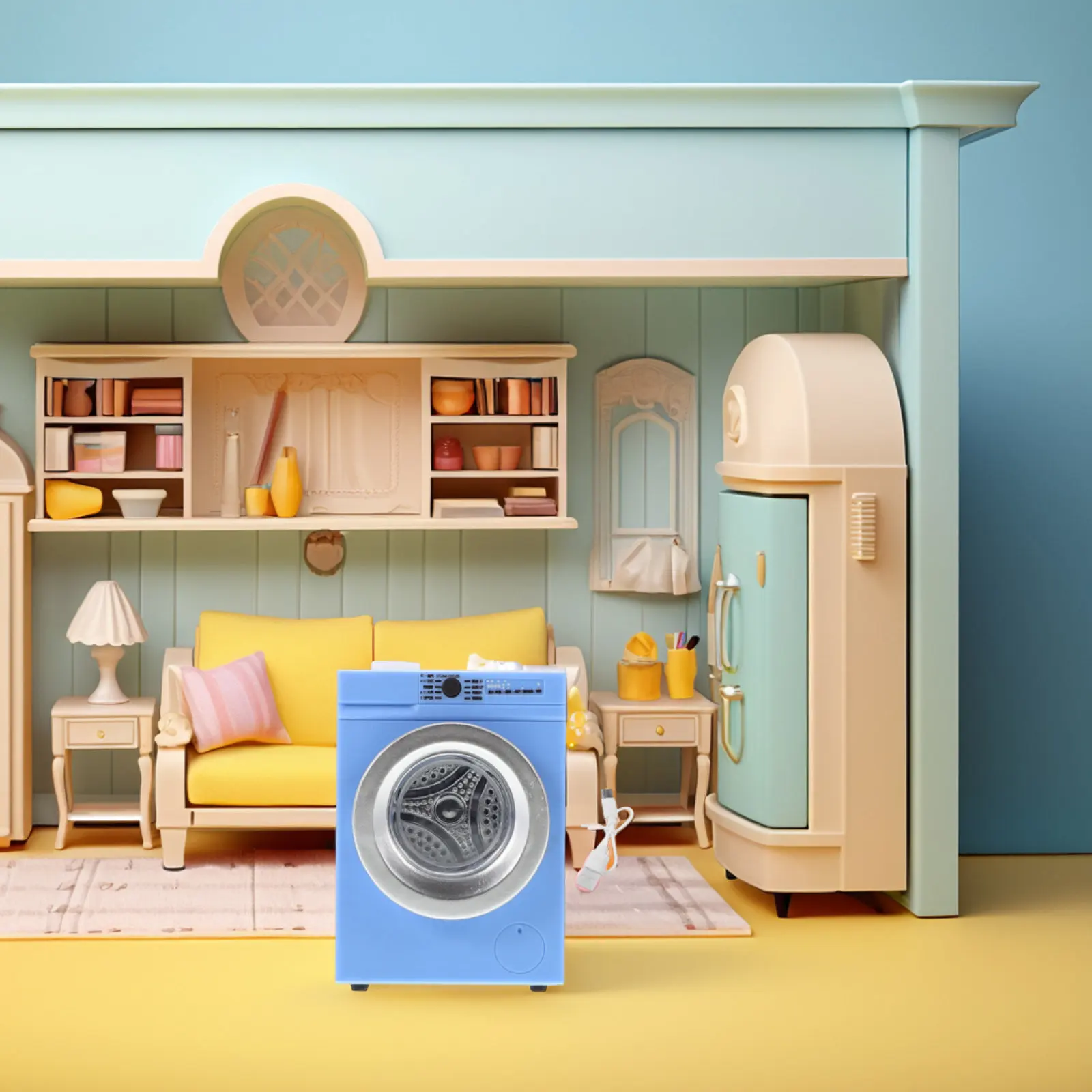 1:12 Scale Miniature Washer Machine Dollhouse Furniture Realistic Rotating Drum Rechargeable Function Mini Home Layout Prop
1:12 Scale Miniature Washer Machine Dollhouse Furniture Realistic Rotating Drum Rechargeable Function Mini Home Layout Prop