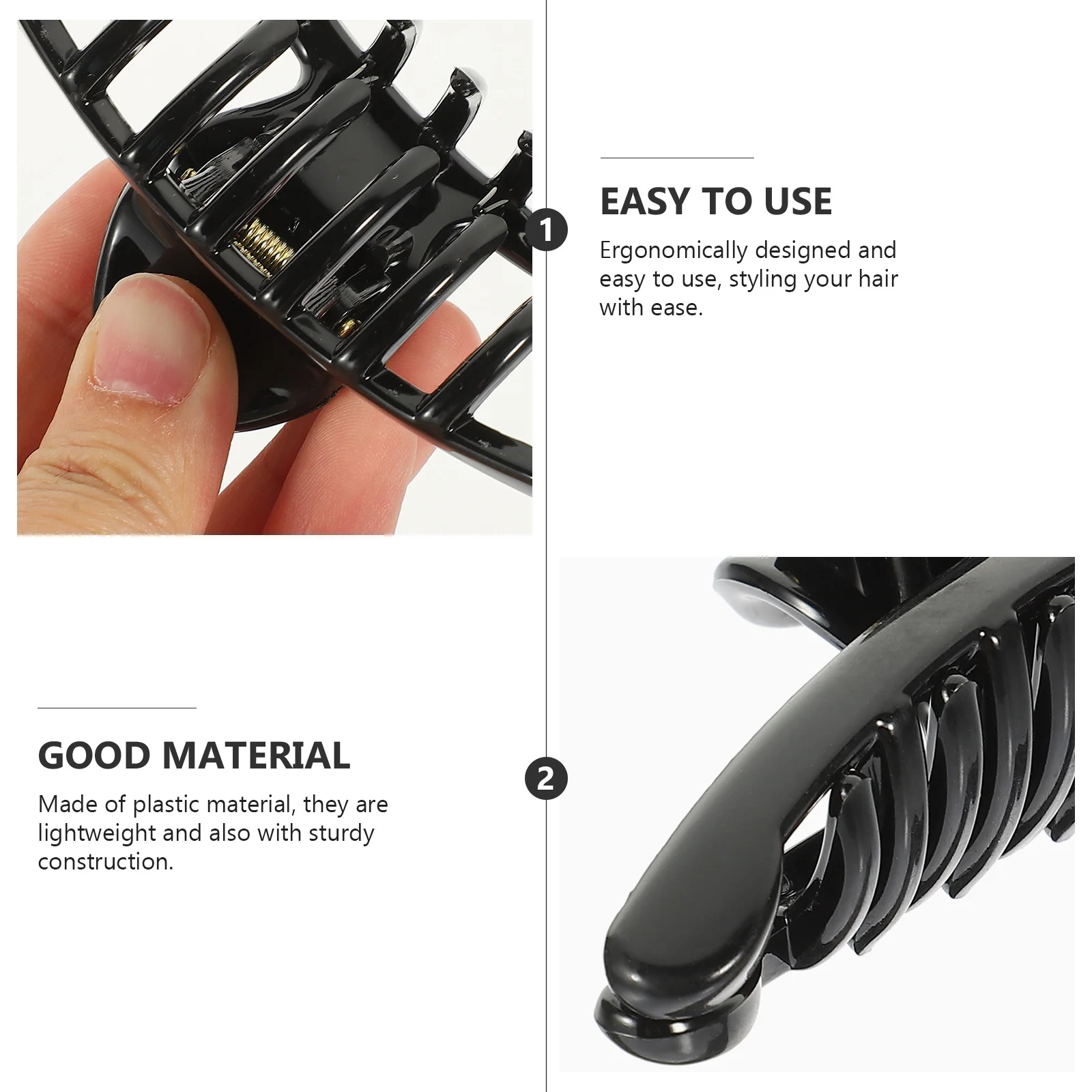 4Pcs Black Large Plastic Hair Claw Clips for Women Girls Heavy Duty Jaw Clamps for Thick Hair Daily Styling Accessory
4Pcs Black Large Plastic Hair Claw Clips for Women Girls Heavy Duty Jaw Clamps for Thick Hair Daily Styling Accessory