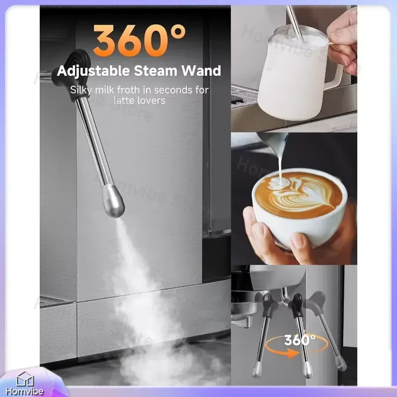 Professional Espresso Machine 20 Bar Pressure Adjustable Temperature Compact Stainless Steel Coffee Maker with Built-in
Professional Espresso Machine 20 Bar Pressure Adjustable Temperature Compact Stainless Steel Coffee Maker with Built-in