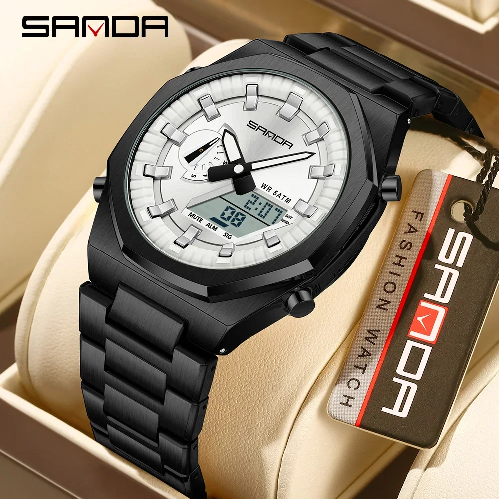 SANDA 3376 Men's Dual Display Electronic Watch Sports Multi functional Waterproof Automatic Date Calendar Men's Electronic Watch
SANDA 3376 Men's Dual Display Electronic Watch Sports Multi functional Waterproof Automatic Date Calendar Men's Electronic Watch