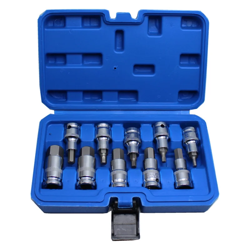 ABBP-10-Piece Set 1/2 Inch Hexagon Socket Bit Kit Six-Angle Sleeve For Ratchet Wrench Auto Repair Hand Tools
ABBP-10-Piece Set 1/2 Inch Hexagon Socket Bit Kit Six-Angle Sleeve For Ratchet Wrench Auto Repair Hand Tools