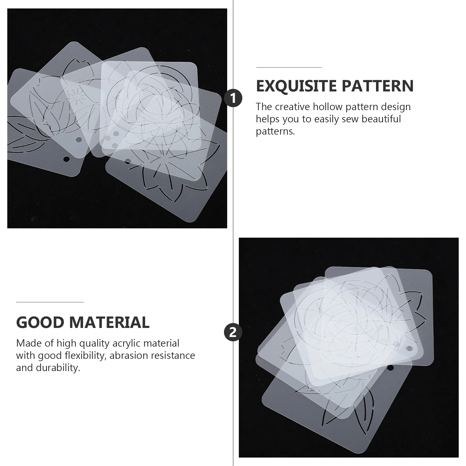 6pcs Acrylic Quilting Templates Stencils Sewing Tool Ruler DIY Hollow Embroidery Painting Projects Smooth Edge Safe Skin
6pcs Acrylic Quilting Templates Stencils Sewing Tool Ruler DIY Hollow Embroidery Painting Projects Smooth Edge Safe Skin
