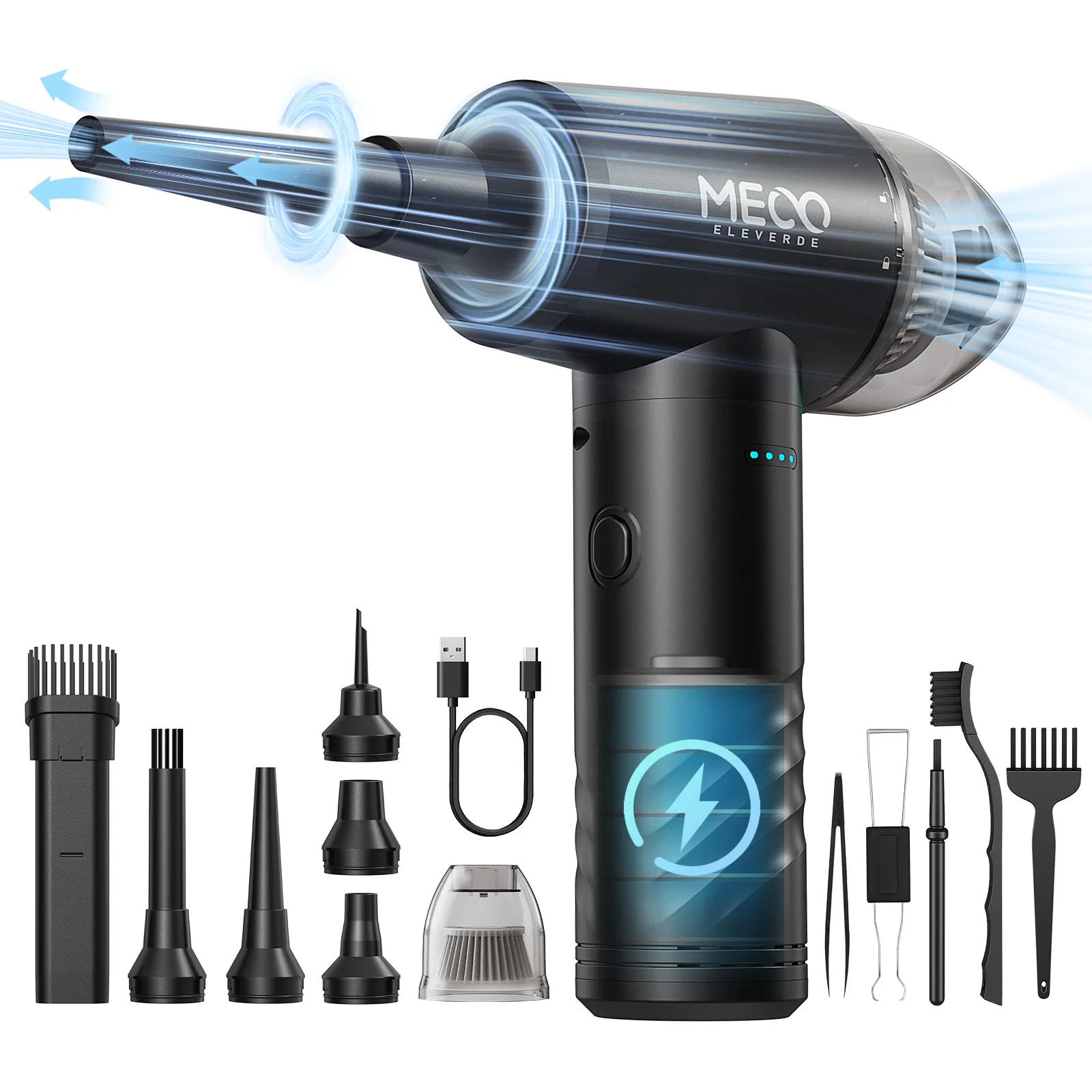 ME-CR1 4 in 1 Electric Compressed Air Duster & Vacuum Cleaner Function Powerful 3-Gear to 90000RPM/12000PA for Computer
ME-CR1 4 in 1 Electric Compressed Air Duster & Vacuum Cleaner Function Powerful 3-Gear to 90000RPM/12000PA for Computer