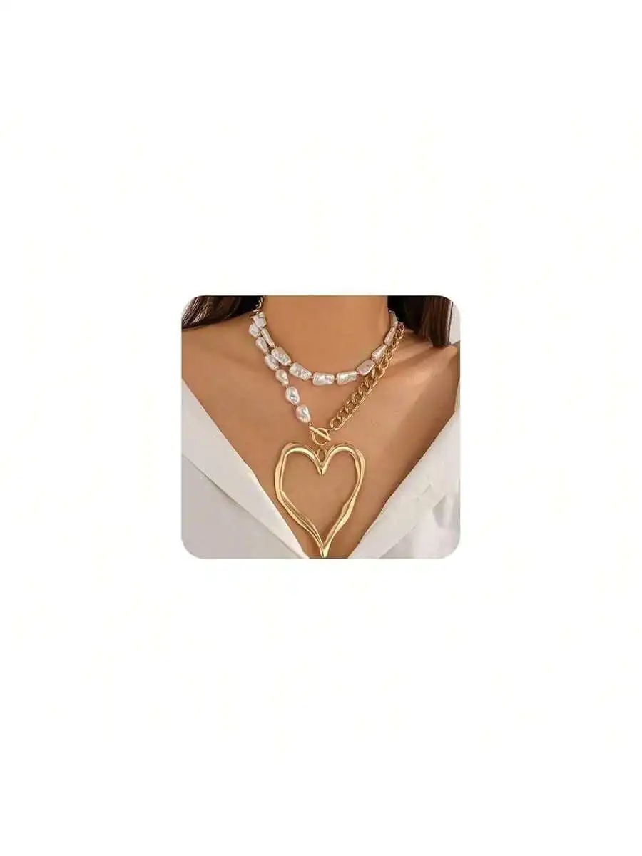 Chunky Heart Pendant Choker Necklace For Women Y2K Statement Layered Chain Jewelry
Chunky Heart Pendant Choker Necklace For Women Y2K Statement Layered Chain Jewelry