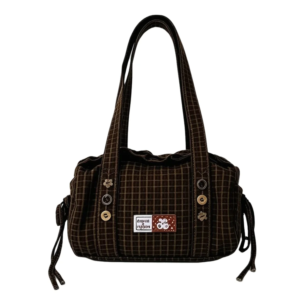 Large Capacity Plaid Shoulder Bag Simple Design Casual British Style Crossbody Bag Multifunctional Canvas Underarm Bag Shopping
Large Capacity Plaid Shoulder Bag Simple Design Casual British Style Crossbody Bag Multifunctional Canvas Underarm Bag Shopping