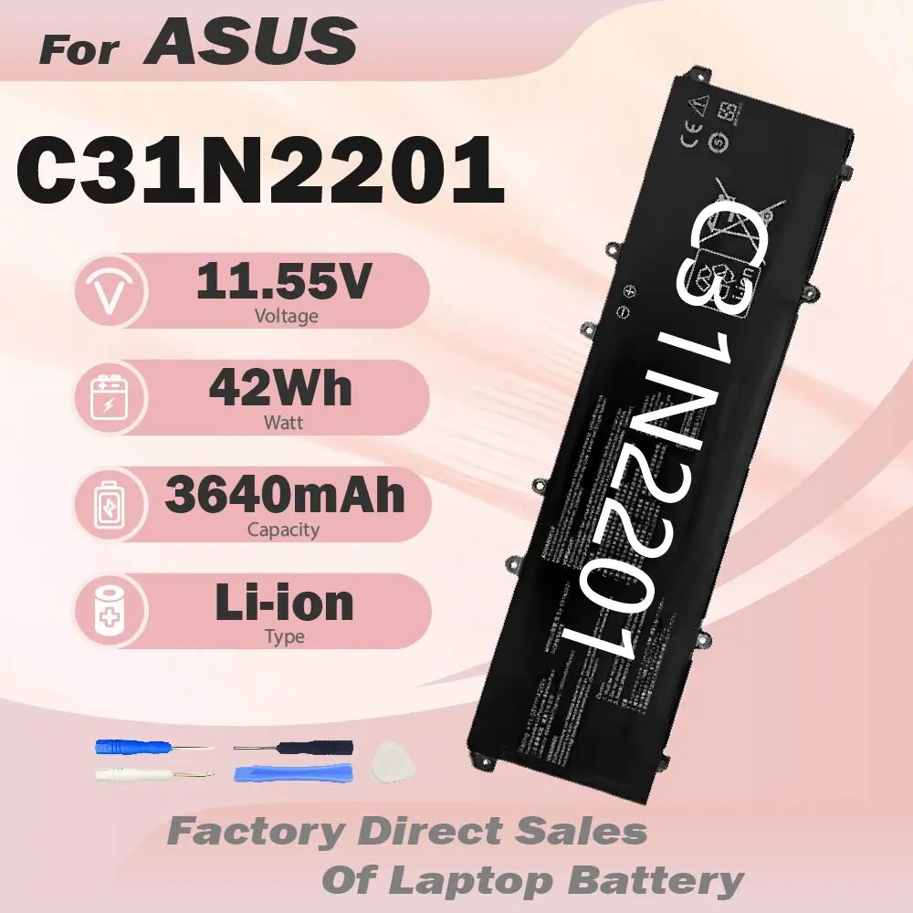 Аккумулятор для ноутбука C31N2201 для Asus Vivobook Go15 E1504G E1504F ADOL14V MT7902 Vivobook 16 X1605V 0B200-04260000 Series
Аккумулятор для ноутбука C31N2201 для Asus Vivobook Go15 E1504G E1504F ADOL14V MT7902 Vivobook 16 X1605V 0B200-04260000 Series