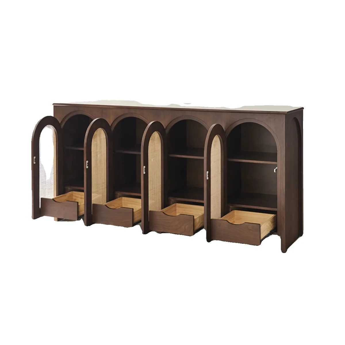 French retro, solid wood side cabinet, rattan household, storage and storage, medieval style
French retro, solid wood side cabinet, rattan household, storage and storage, medieval style