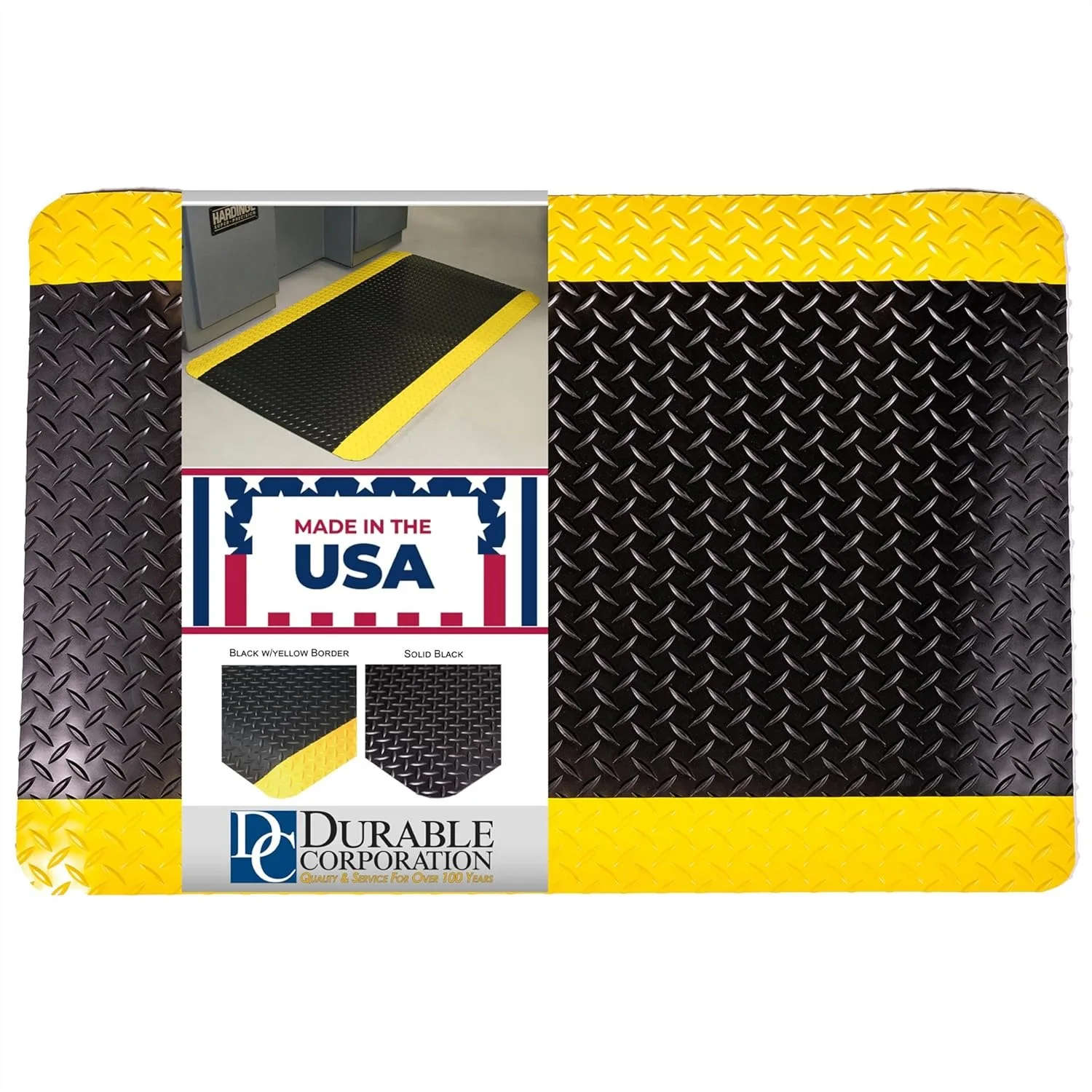 Anti-Fatigue Floor Mat, Heavy Duty Diamond-DEK Sponge Industrial Mat, 2'x3' Black with Yellow Border for Workshop Garage
Anti-Fatigue Floor Mat, Heavy Duty Diamond-DEK Sponge Industrial Mat, 2'x3' Black with Yellow Border for Workshop Garage