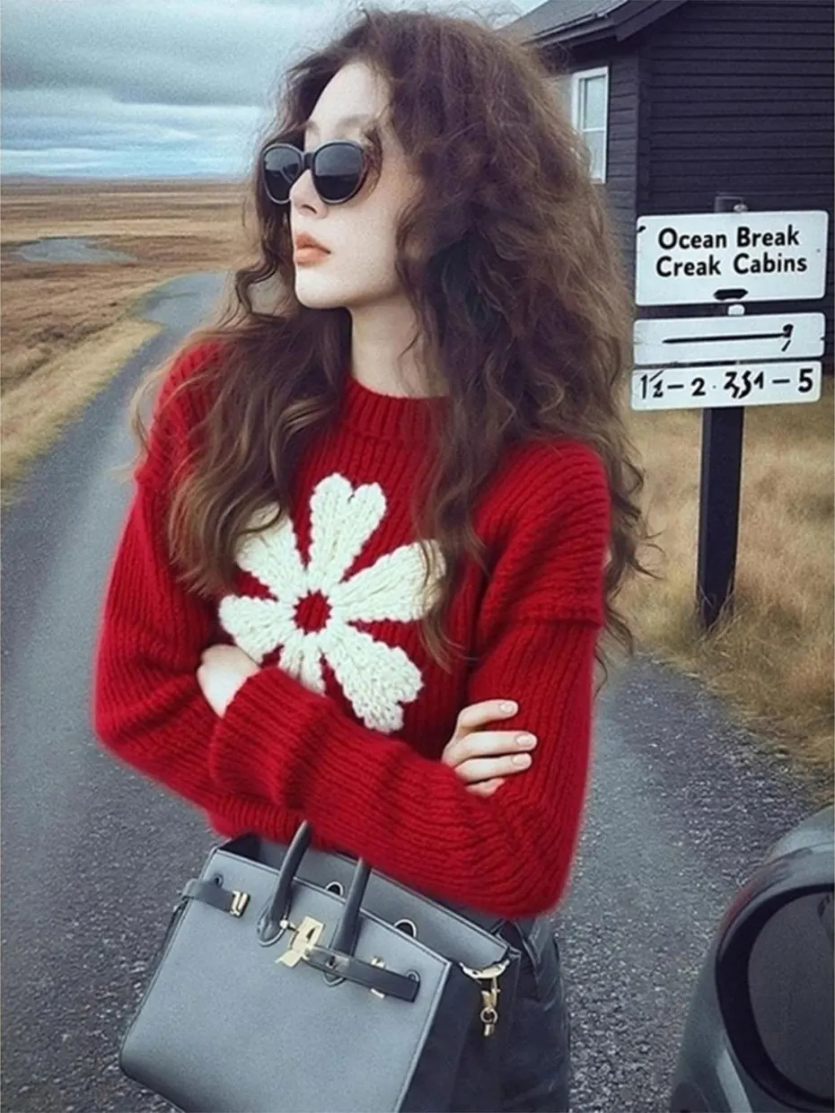Christmas Theme Embroidered Sweater Korean Style Red Color Lazy High-End Knitted Shirt for Women Winter Season Fashionable Ca...
Christmas Theme Embroidered Sweater Korean Style Red Color Lazy High-End Knitted Shirt for Women Winter Season Fashionable Ca...