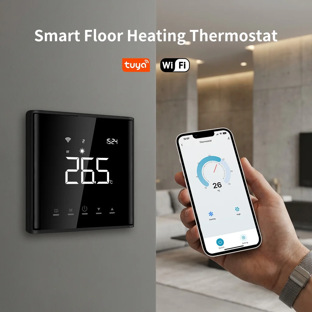 Smart Floor Heating Thermostat Tuya WiFi Electric/Water Heating Temperature Controller Smart Home for Alexa Yandex Google Home
Smart Floor Heating Thermostat Tuya WiFi Electric/Water Heating Temperature Controller Smart Home for Alexa Yandex Google Home