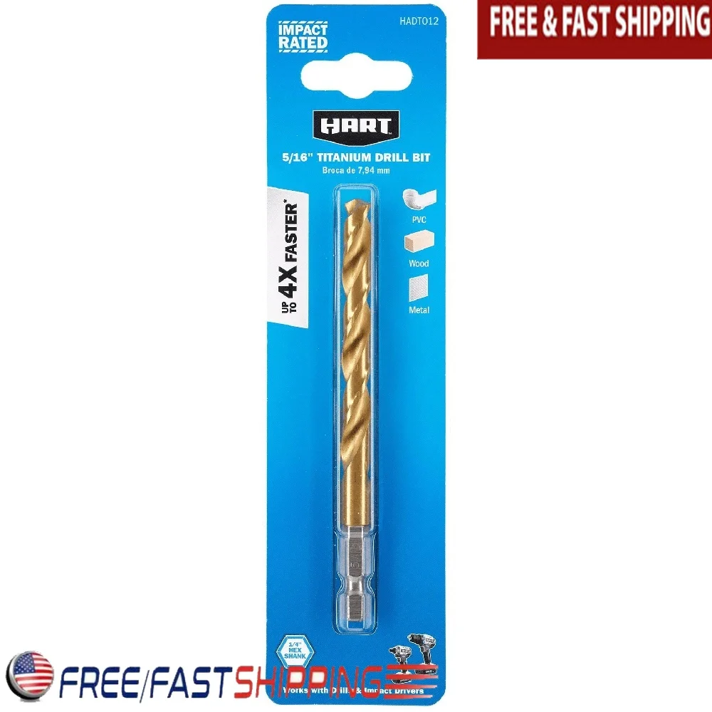 5/16 Inch Hex Shank Titanium Drill Bit Set 135 Degree Split Point Tip Quick Change Impact Rated Durable Heat Resistant
5/16 Inch Hex Shank Titanium Drill Bit Set 135 Degree Split Point Tip Quick Change Impact Rated Durable Heat Resistant