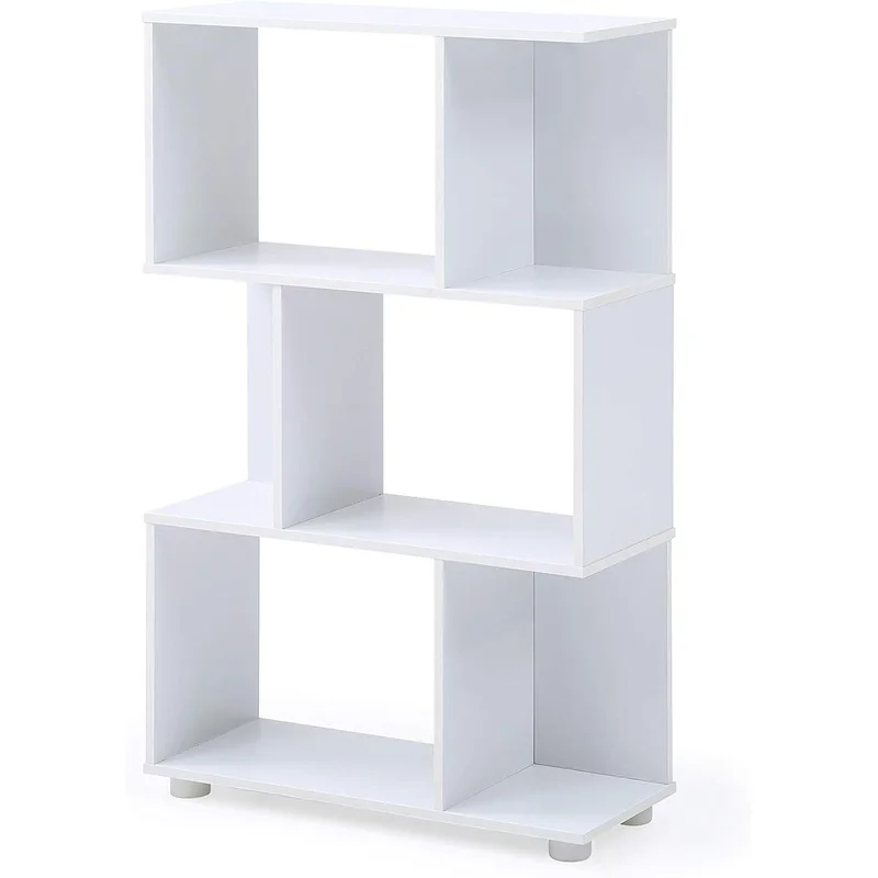 Modern Staggered 3-Tier White Bookcase
Modern Staggered 3-Tier White Bookcase