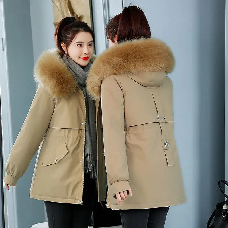 Thick Winter Coat Women Winter Jacket Fur Lining Hooded Parkas Female Outerwear Snow Wear Padded Cotton Clothes Student Coat 3XL
Thick Winter Coat Women Winter Jacket Fur Lining Hooded Parkas Female Outerwear Snow Wear Padded Cotton Clothes Student Coat 3XL