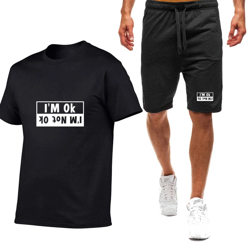Summer Loose Men's I'm Not Ok Logo Print Fashion Solid Color O Neck Breathable Quick Drying T-shirt Match Sports Pants Suits
Summer Loose Men's I'm Not Ok Logo Print Fashion Solid Color O Neck Breathable Quick Drying T-shirt Match Sports Pants Suits