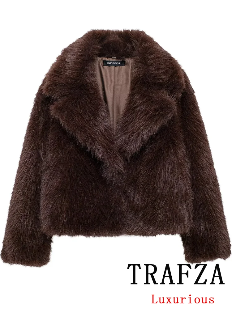 TRAFZA винтажные женские куртки из искусственного меха, однотонное теплое пальто с отложным воротником и длинными рукавами, шикарное белое модное зимне-осеннее пальто 2024, верхняя одежда
TRAFZA винтажные женские куртки из искусственного меха, однотонное теплое пальто с отложным воротником и длинными рукавами, шикарное белое модное зимне-осеннее пальто 2024, верхняя одежда