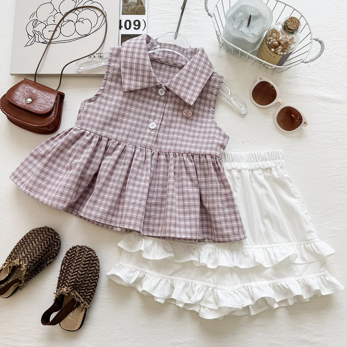 2026 New Preppy Style Girls Summer 2Pcs Outfit, Sleeveless Plaid Tank Top & Shorts Set for 90-150cm
2026 New Preppy Style Girls Summer 2Pcs Outfit, Sleeveless Plaid Tank Top & Shorts Set for 90-150cm