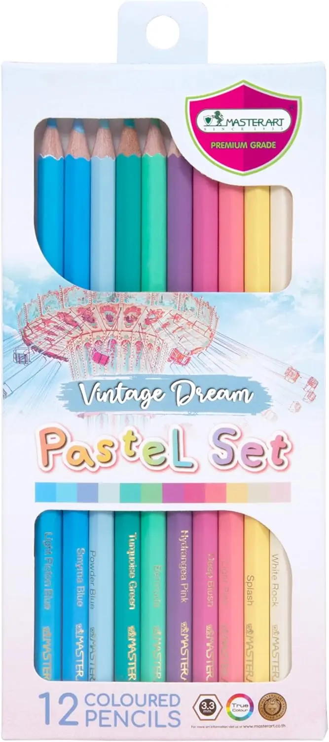 Vintage Dream Pastel Colored Pencils, 12 Colors for Kids and Adults, Soft & Smooth Drawing
Vintage Dream Pastel Colored Pencils, 12 Colors for Kids and Adults, Soft & Smooth Drawing