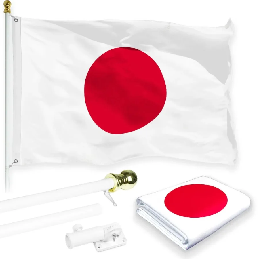 Combo Pack 6 Feet Tangle Free Spinning Flagpole White Japan Flag 3x5 ft Printed 150D Brass Grommets Flag Included Aluminum Flag
Combo Pack 6 Feet Tangle Free Spinning Flagpole White Japan Flag 3x5 ft Printed 150D Brass Grommets Flag Included Aluminum Flag