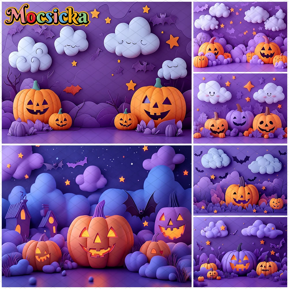 Mocsicka Halloween Photo Background Shooting Props Bat Cloud Star Jack-O-Lanterns Party Decor Purple Photography Backdrop Banner
Mocsicka Halloween Photo Background Shooting Props Bat Cloud Star Jack-O-Lanterns Party Decor Purple Photography Backdrop Banner