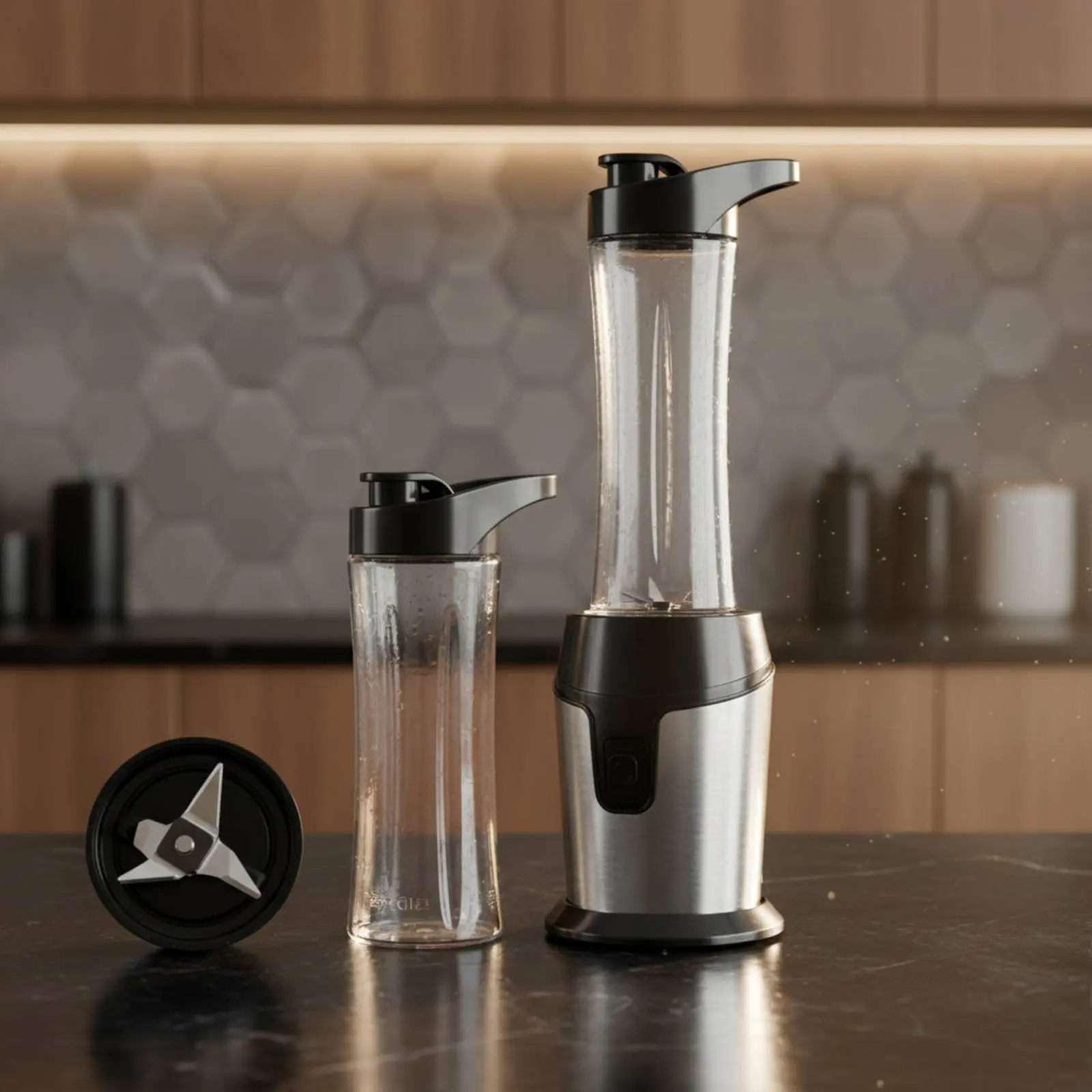 Portable Blender High Speed Engine Electric Juicer Portable Blender Single-Press Function Mini Fruit Blender 4-Blade Design