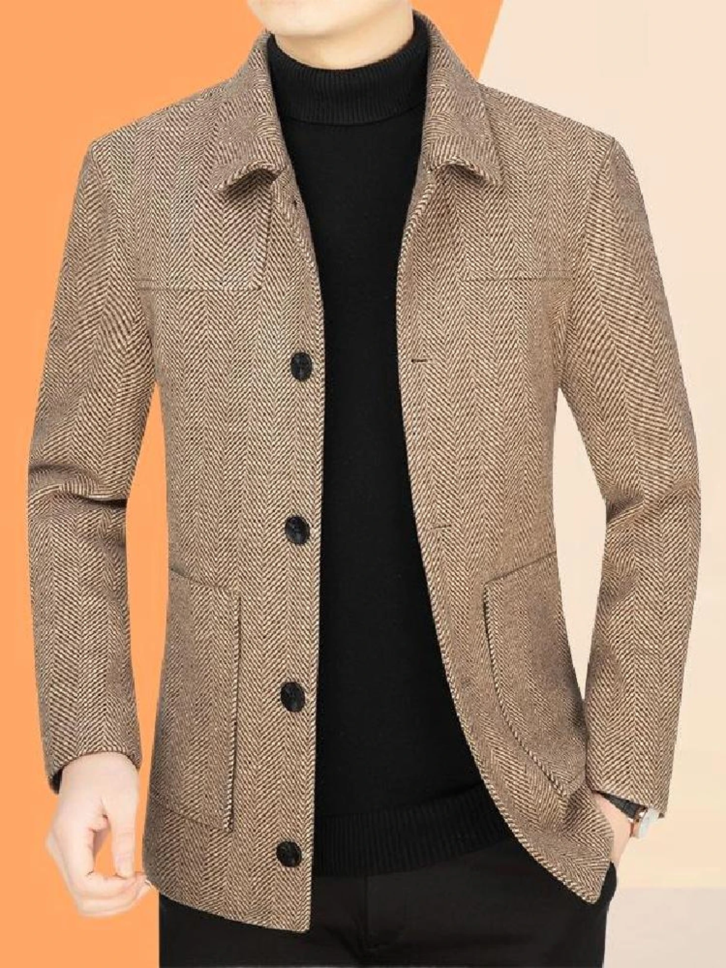 Mid-Year Men's Woolen Jaet Casual Lapel Coat Dad High-End Busin Commuter Stand Fit Zipper Closure Long Sve
Mid-Year Men's Woolen Jaet Casual Lapel Coat Dad High-End Busin Commuter Stand Fit Zipper Closure Long Sve