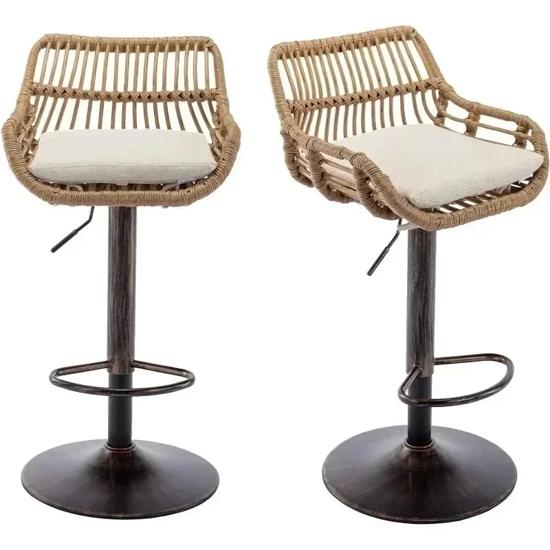 【Factory Price】Rattan Bar Stools, Adjustable Barstools with Linen Cushion, 360° Swivel Bar Stool with Low Back & Footrest, Class
【Factory Price】Rattan Bar Stools, Adjustable Barstools with Linen Cushion, 360° Swivel Bar Stool with Low Back & Footrest, Class