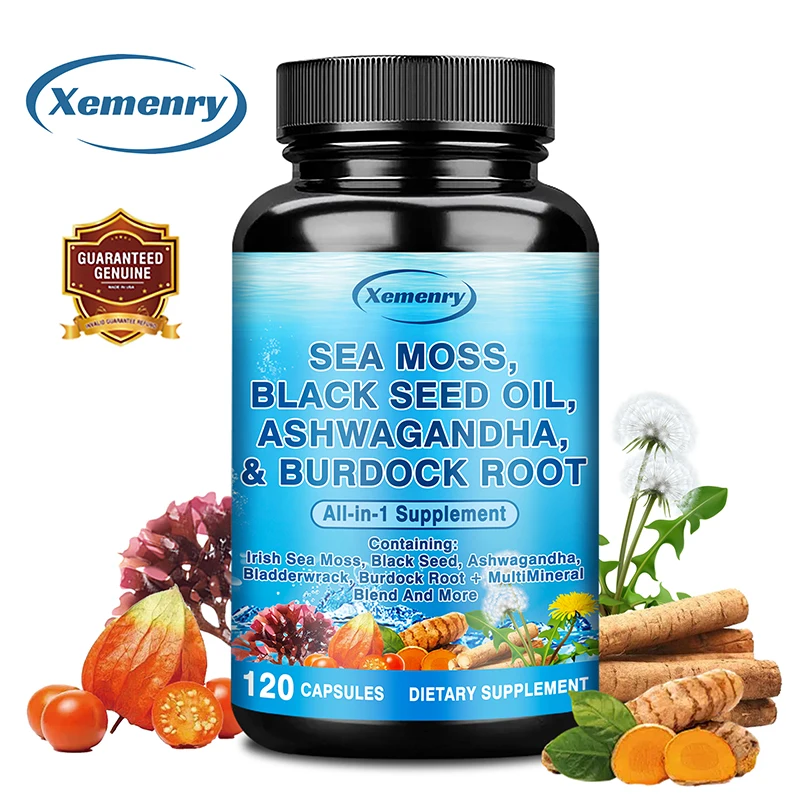 Sea Moss, Black Seed Oil, Ashwagandha & Burdock Root - Supports Joint and Bone Health, Improves Digestion, and Boosts Energy
Sea Moss, Black Seed Oil, Ashwagandha & Burdock Root - Supports Joint and Bone Health, Improves Digestion, and Boosts Energy