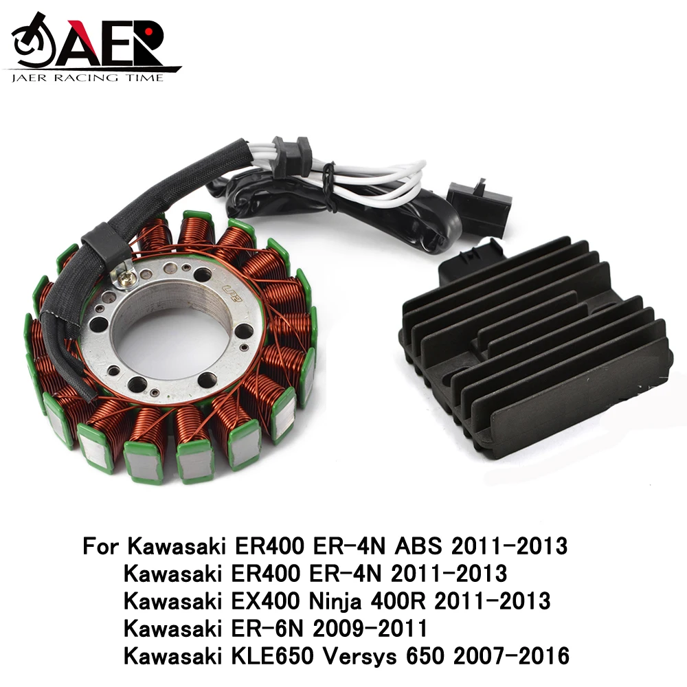 Катушка статора генератора + регулятор напряжения, выпрямитель для Kawasaki ER6N Versys 650 KLE650 ER400 ER4N Ninja 400R EX400
Катушка статора генератора + регулятор напряжения, выпрямитель для Kawasaki ER6N Versys 650 KLE650 ER400 ER4N Ninja 400R EX400