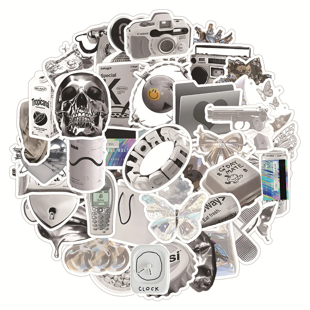 10/30/66pcs INS Style Simple Silver Stickers Cartoon Aesthetic Decals Graffiti Skateboard Car Phone Case Kids Cool Sticker Toys
10/30/66pcs INS Style Simple Silver Stickers Cartoon Aesthetic Decals Graffiti Skateboard Car Phone Case Kids Cool Sticker Toys