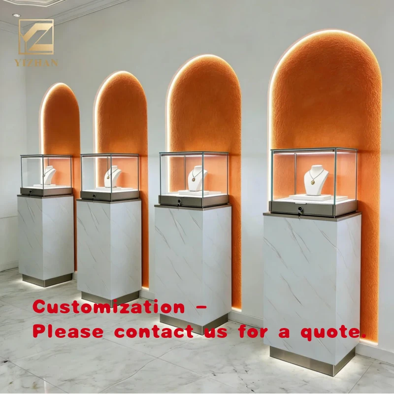 custom.Luxury Marble Vein Jewelry Display Pedestal with Tempered Glass Custom Full Solution High End Jewelry Boutiques
custom.Luxury Marble Vein Jewelry Display Pedestal with Tempered Glass Custom Full Solution High End Jewelry Boutiques