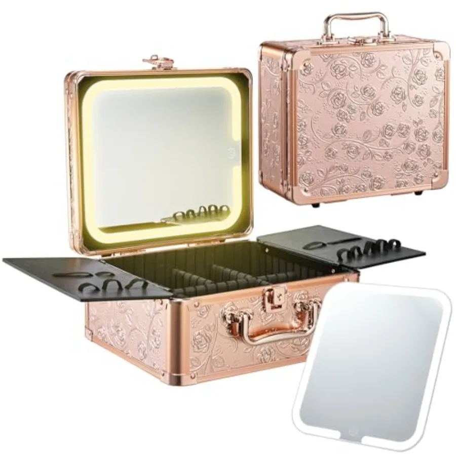 Makeup Case with Magnetic Lighted Mirror Cosmetic Train Box Detachable LED Mirror Adjustable Brightness in 3 Colors Waterproof
Makeup Case with Magnetic Lighted Mirror Cosmetic Train Box Detachable LED Mirror Adjustable Brightness in 3 Colors Waterproof