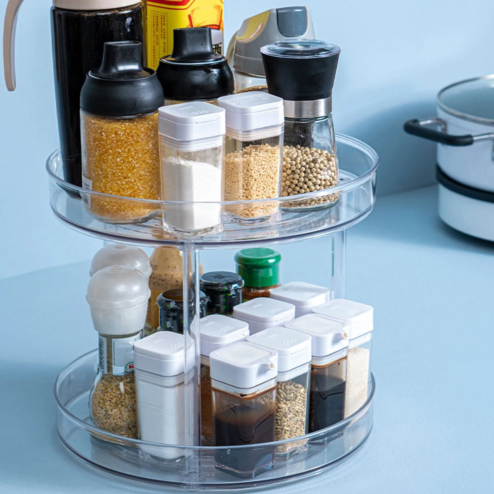 1pc Double Layer Seasoning Rack Rotatable Design Condiment Bottle Holder Transparent Kitchen Organizer Storage Shelf
1pc Double Layer Seasoning Rack Rotatable Design Condiment Bottle Holder Transparent Kitchen Organizer Storage Shelf