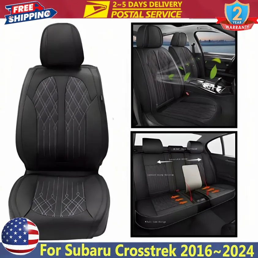 Универсальные чехлы на автомобильные сиденья для Subaru Crosstrek 2016 ~ 2024, чехлы на 5 сидений из искусственной кожи, полный комплект, передняя и задняя защитная подушка 
Универсальные чехлы на автомобильные сиденья для Subaru Crosstrek 2016 ~ 2024, чехлы на 5 сидений из искусственной кожи, полный комплект, передняя и задняя защитная подушка