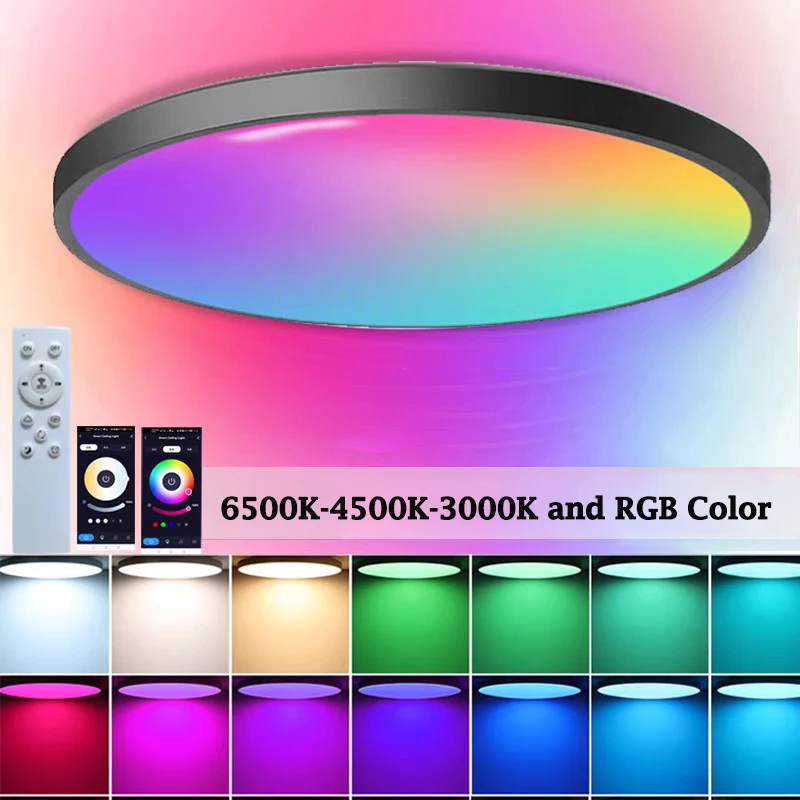 Smart LED Ceiling Lamps Bluetooth APP Control Ceiling Light 110-265V Dimming RGB Panel Light Ceiling Lamp Bedroom Light Fixture
Smart LED Ceiling Lamps Bluetooth APP Control Ceiling Light 110-265V Dimming RGB Panel Light Ceiling Lamp Bedroom Light Fixture