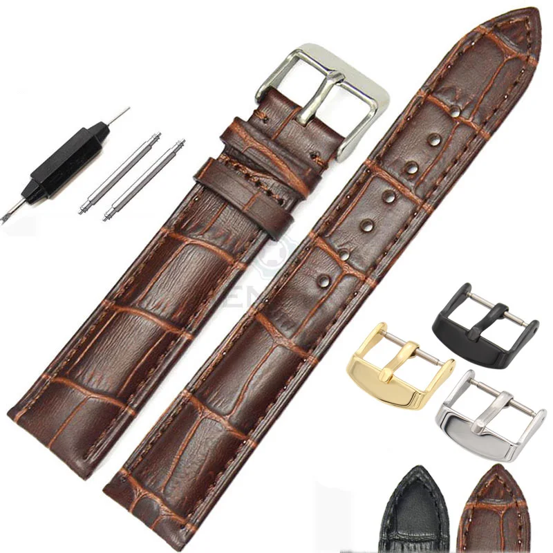 18 19 20 21 22 24mm Durable Genuine Leather Watch Band Strap Women Men High Quality Soft Watchbands Metal Buckle Accessories
18 19 20 21 22 24mm Durable Genuine Leather Watch Band Strap Women Men High Quality Soft Watchbands Metal Buckle Accessories
