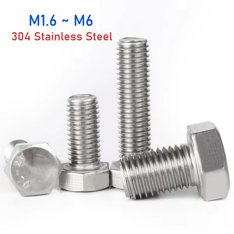 M1.6 M2 M2.5 M3 M4 M5 M6 304 Stainless Steel External Hex Hexagon Head Screws Full Threaded Hex Bolts
M1.6 M2 M2.5 M3 M4 M5 M6 304 Stainless Steel External Hex Hexagon Head Screws Full Threaded Hex Bolts