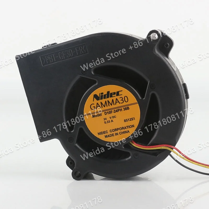 Original Nidec 9.7CM DC 24V 0.33A AC EC 9733 Turbine Centrifugal Blower 97X97X33MM 3 wire D10F-24PH 38B Cooling fan
Original Nidec 9.7CM DC 24V 0.33A AC EC 9733 Turbine Centrifugal Blower 97X97X33MM 3 wire D10F-24PH 38B Cooling fan