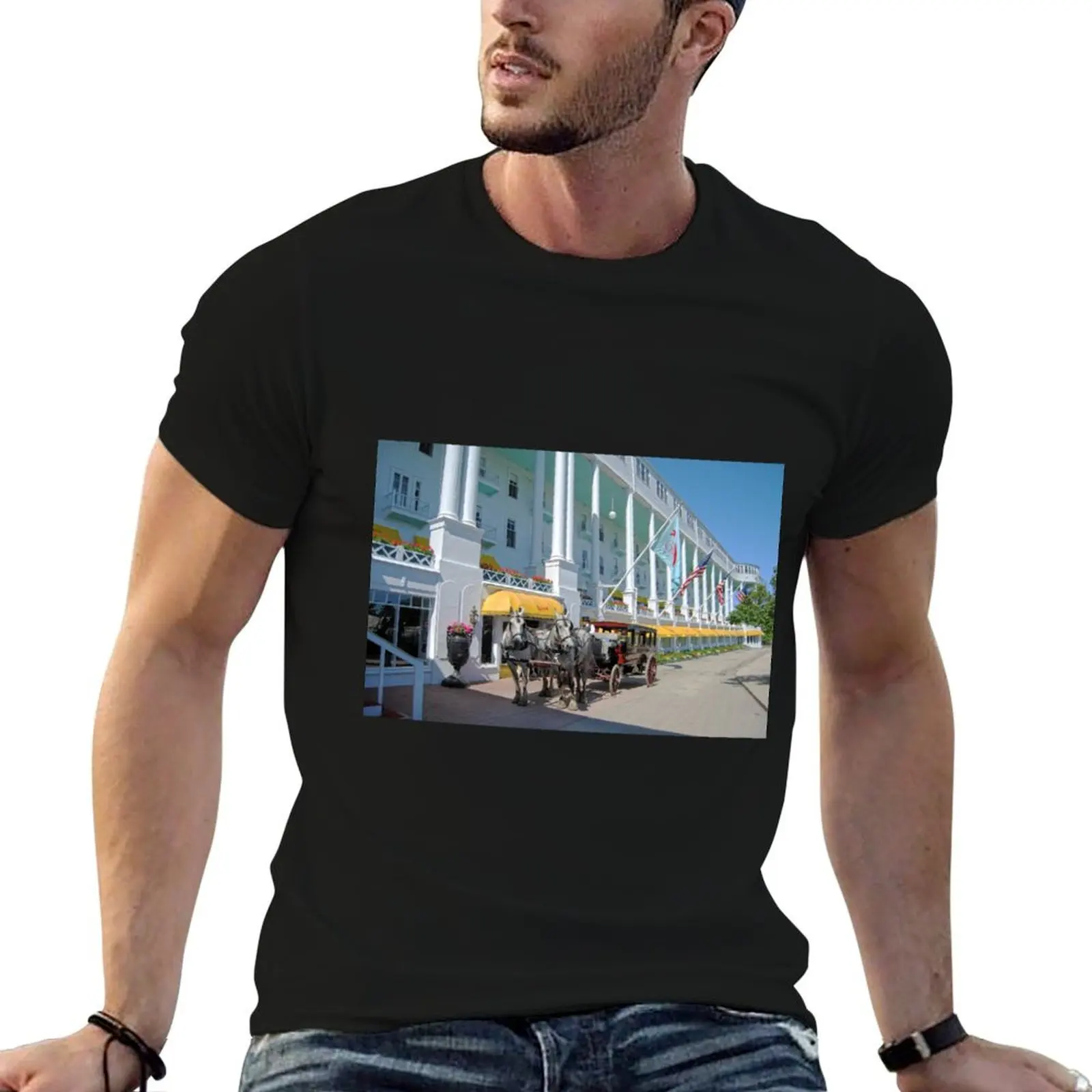 Carriage at the Grand Hotel, Mackinac Island, Michigan T-Shirt t shirts for man cotton t shirts cotton 100% T-Shirt
Carriage at the Grand Hotel, Mackinac Island, Michigan T-Shirt t shirts for man cotton t shirts cotton 100% T-Shirt