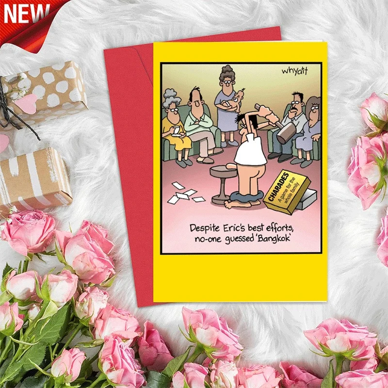 Funny Bangkok Charades Greeting Card, Hilarious Family Game Night Humor Card for Adults
Funny Bangkok Charades Greeting Card, Hilarious Family Game Night Humor Card for Adults