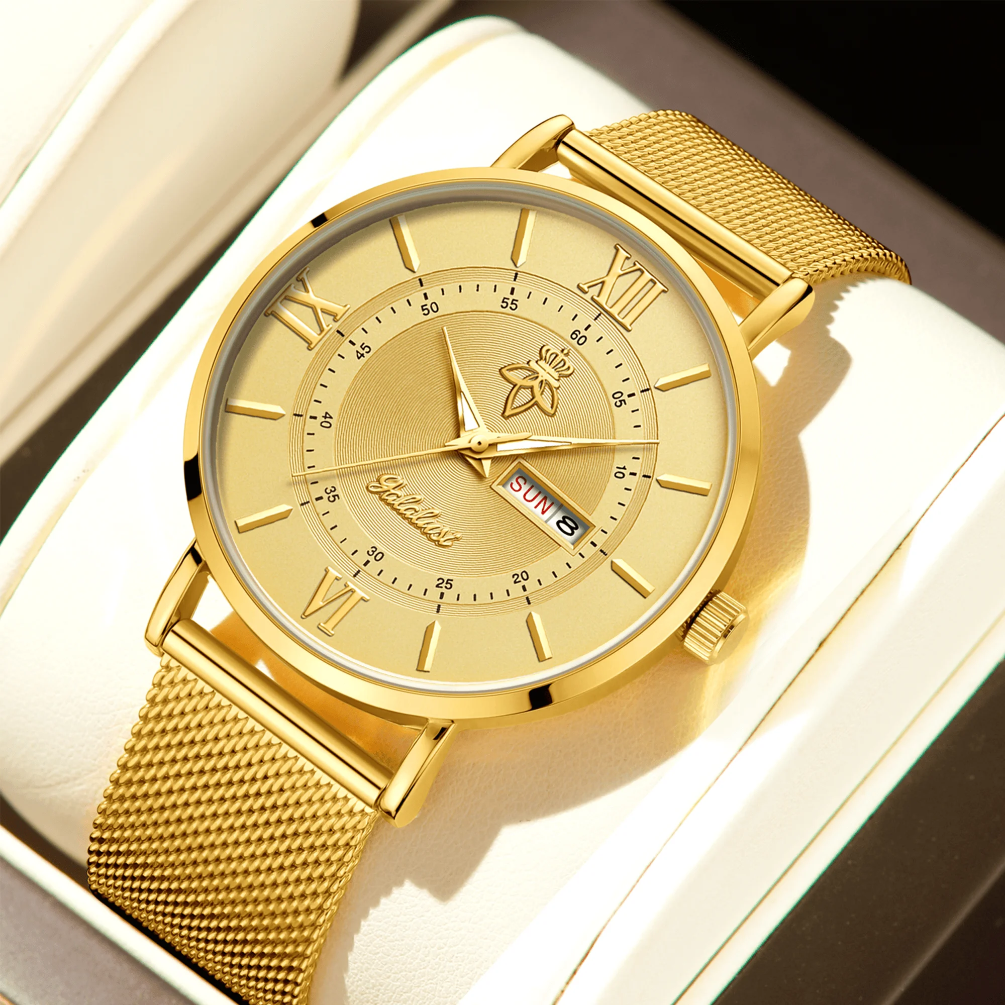 YaLaLuSi Brand Fashion Gold Men's Quartz Simple Business Daily Watch Double Calendar Display Men's Gift Gift Set
YaLaLuSi Brand Fashion Gold Men's Quartz Simple Business Daily Watch Double Calendar Display Men's Gift Gift Set