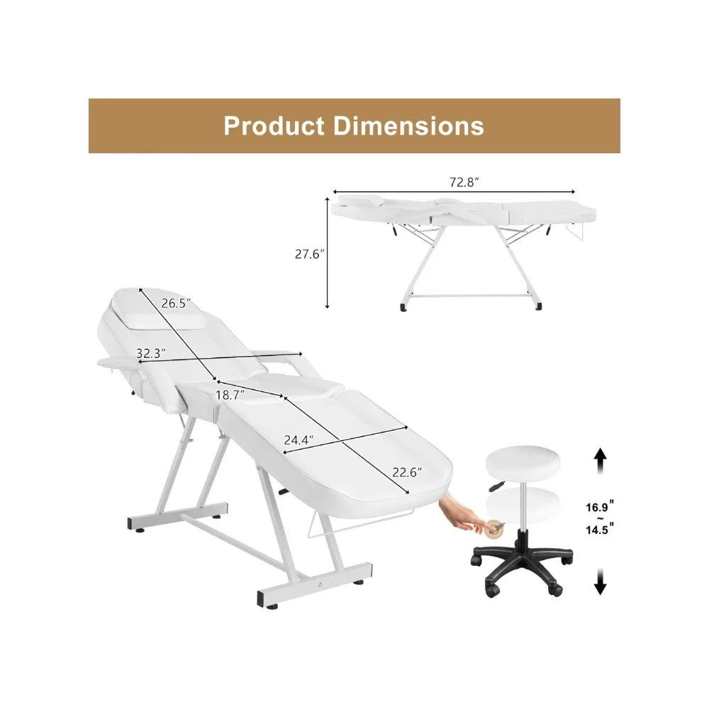 Massage Salon Tattoo Chair Esthetician Bed with Hydraulic Stool, Multi-Purpose Facial Bed Table, Adjustable Beauty Barbe
Massage Salon Tattoo Chair Esthetician Bed with Hydraulic Stool, Multi-Purpose Facial Bed Table, Adjustable Beauty Barbe