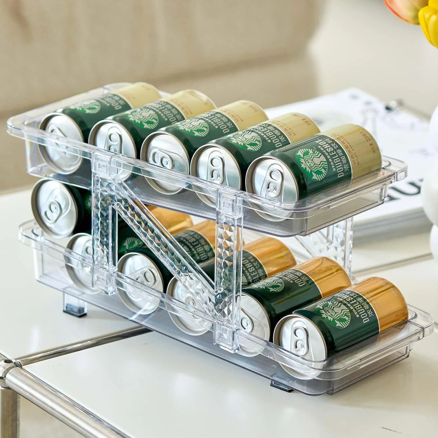 Convenient, Adjustable, and Stackable 2 Pack Neat Soda Can Dispenser for Refrigerator - Space-Saving and Stretchable Organizer t
Convenient, Adjustable, and Stackable 2 Pack Neat Soda Can Dispenser for Refrigerator - Space-Saving and Stretchable Organizer t