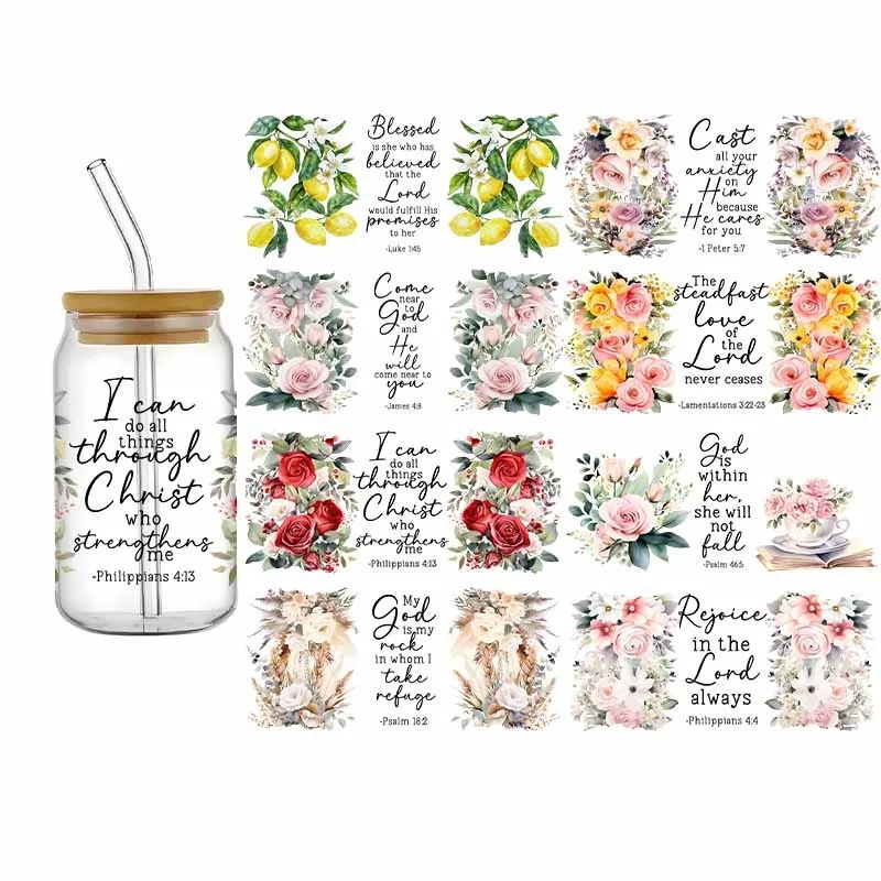 Christ 3D UV DTF Design Flower Bible Verses God Transfer 16oz Libbey Glass Mug Cup High Qaulity Waterproof Sticker Decals
Christ 3D UV DTF Design Flower Bible Verses God Transfer 16oz Libbey Glass Mug Cup High Qaulity Waterproof Sticker Decals