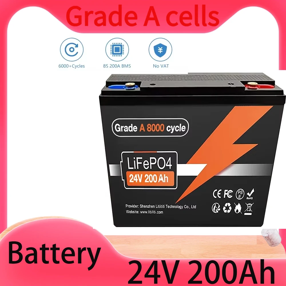 2025 New 24V 200Ah LiFeP04 Battery 8000+ Cycles Built-in BMS for RV Solar System
2025 New 24V 200Ah LiFeP04 Battery 8000+ Cycles Built-in BMS for RV Solar System