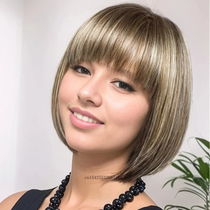 Synthetic Bob Wig with Bangs Short Haircuts Mix Brown Wigs for Women Highlights Color Mommy Wigs Daily Wear Outfits Wig Natural
Synthetic Bob Wig with Bangs Short Haircuts Mix Brown Wigs for Women Highlights Color Mommy Wigs Daily Wear Outfits Wig Natural