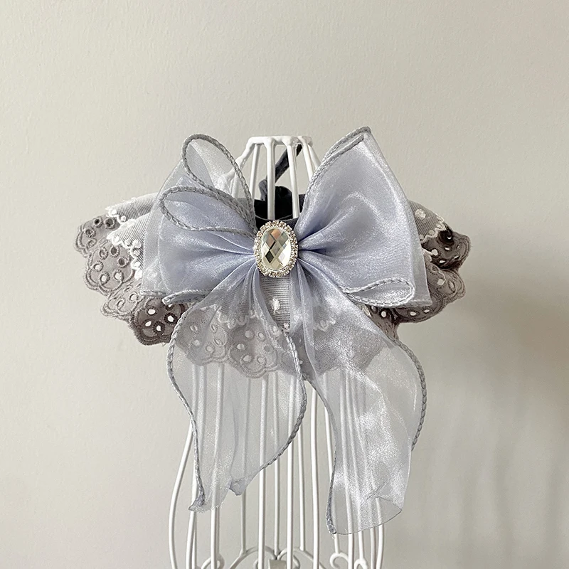 Silver Gray Puppy Dog Collars Bib Fashion Cute Neck Jewelry Lace Crystal Bow Collar For Small Medium Dog Pet Accessories Poodle
Silver Gray Puppy Dog Collars Bib Fashion Cute Neck Jewelry Lace Crystal Bow Collar For Small Medium Dog Pet Accessories Poodle