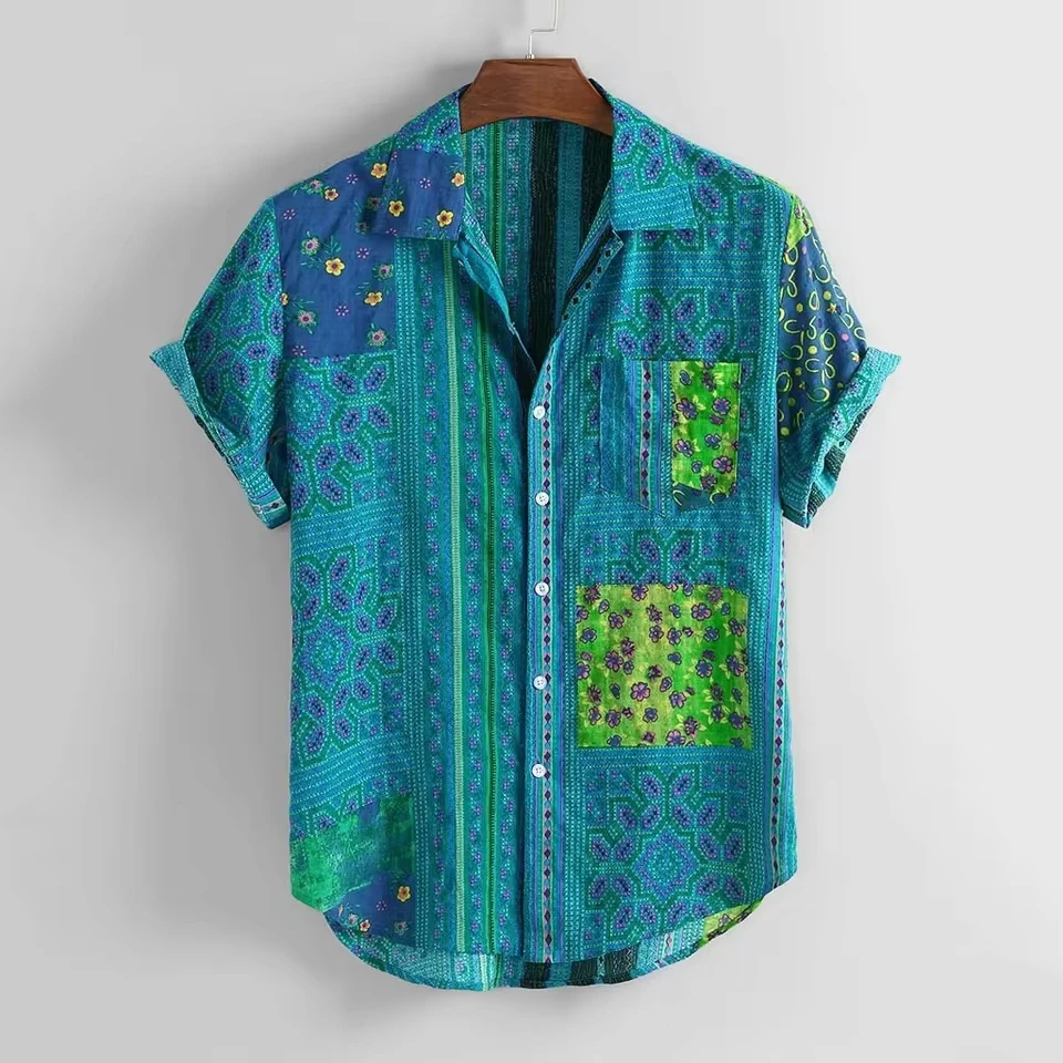 Summer Vintage Casual Print Seaside Beach Cotton Shirt Short Sleeve New Mens Casual Stand Up Collar Shirt
Summer Vintage Casual Print Seaside Beach Cotton Shirt Short Sleeve New Mens Casual Stand Up Collar Shirt