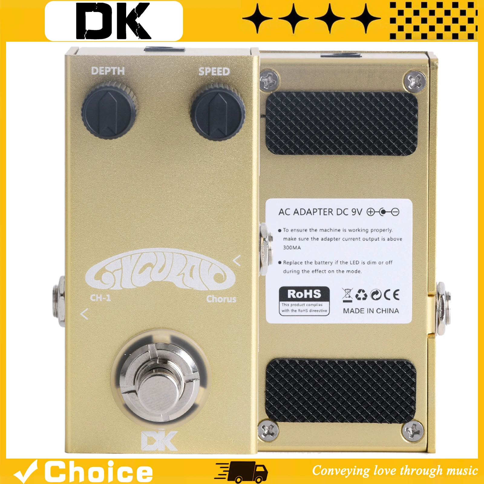 Electric Guitar Effect Pedal DK CH-1 CHORUS Effect Pedal True Bypass Mini Single Guitar Pedal Guitar Accessories
Electric Guitar Effect Pedal DK CH-1 CHORUS Effect Pedal True Bypass Mini Single Guitar Pedal Guitar Accessories