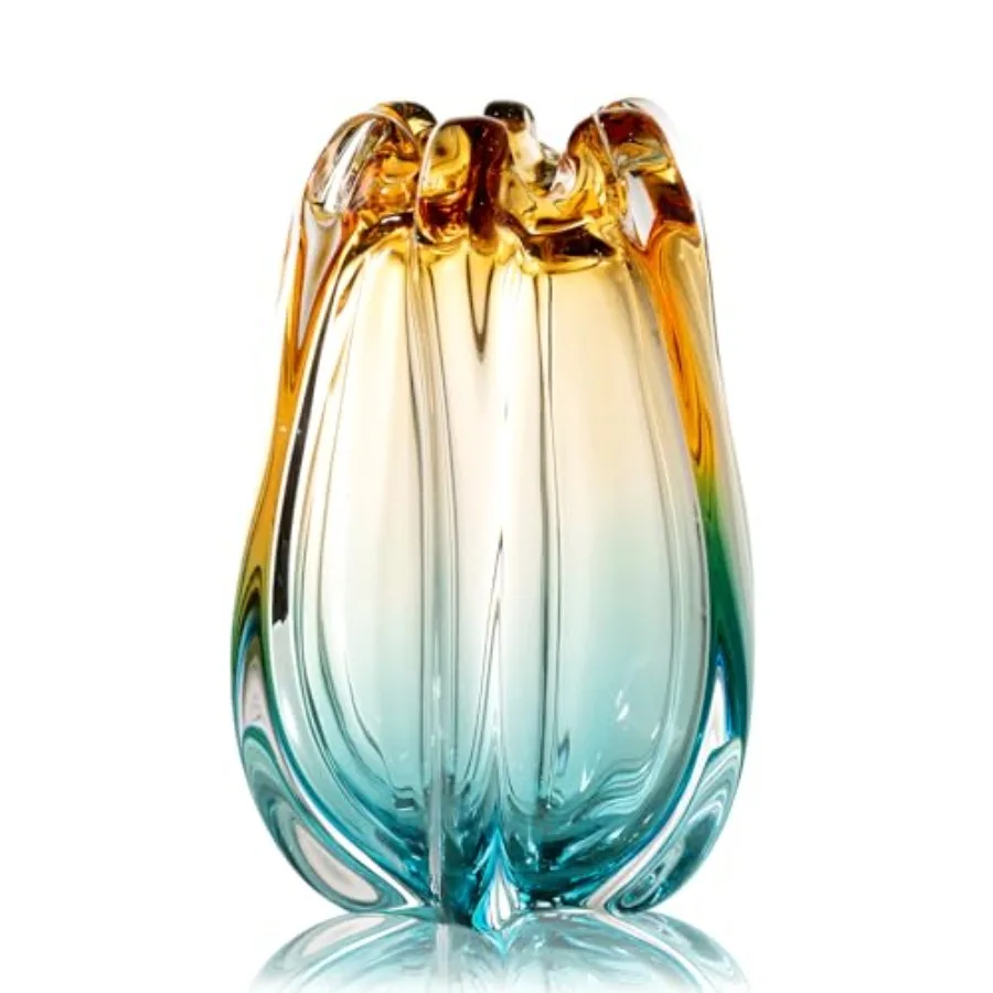 Hand Blown Glass Flower vases, Unique Glass vases, Wide Mouth vases, Small Modern Art Deco Glass vases for Home Living Room, Of
Hand Blown Glass Flower vases, Unique Glass vases, Wide Mouth vases, Small Modern Art Deco Glass vases for Home Living Room, Of