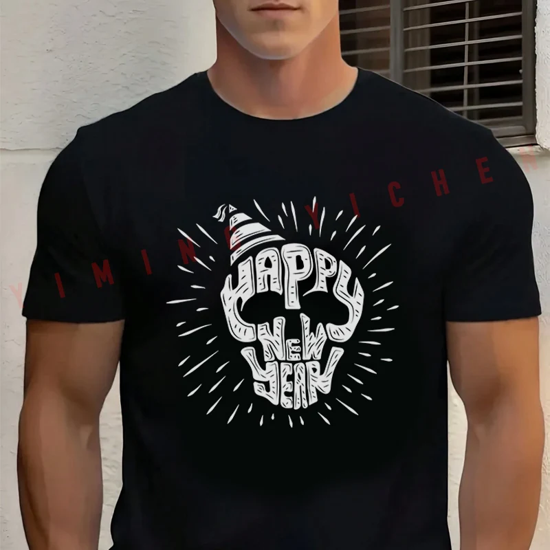 Happy New Year Lettering On Skull Graphic Motorcycle T-Shirt Men‘s Cotton Summer Short-sleeved Casual Streetwear Tops Tee
Happy New Year Lettering On Skull Graphic Motorcycle T-Shirt Men‘s Cotton Summer Short-sleeved Casual Streetwear Tops Tee